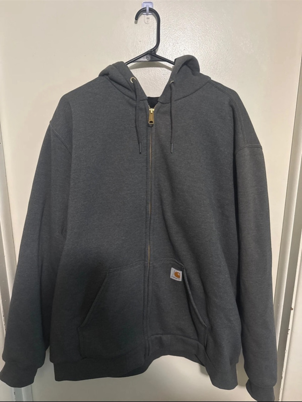 Carhartt Men's Charcoal Full-Zip Hooded Sweatshirt